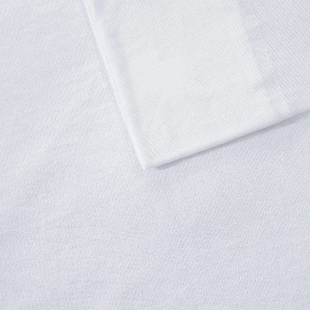 Cotton Blend Jersey Knit 4 Piece White Queen Sheet Set K4938