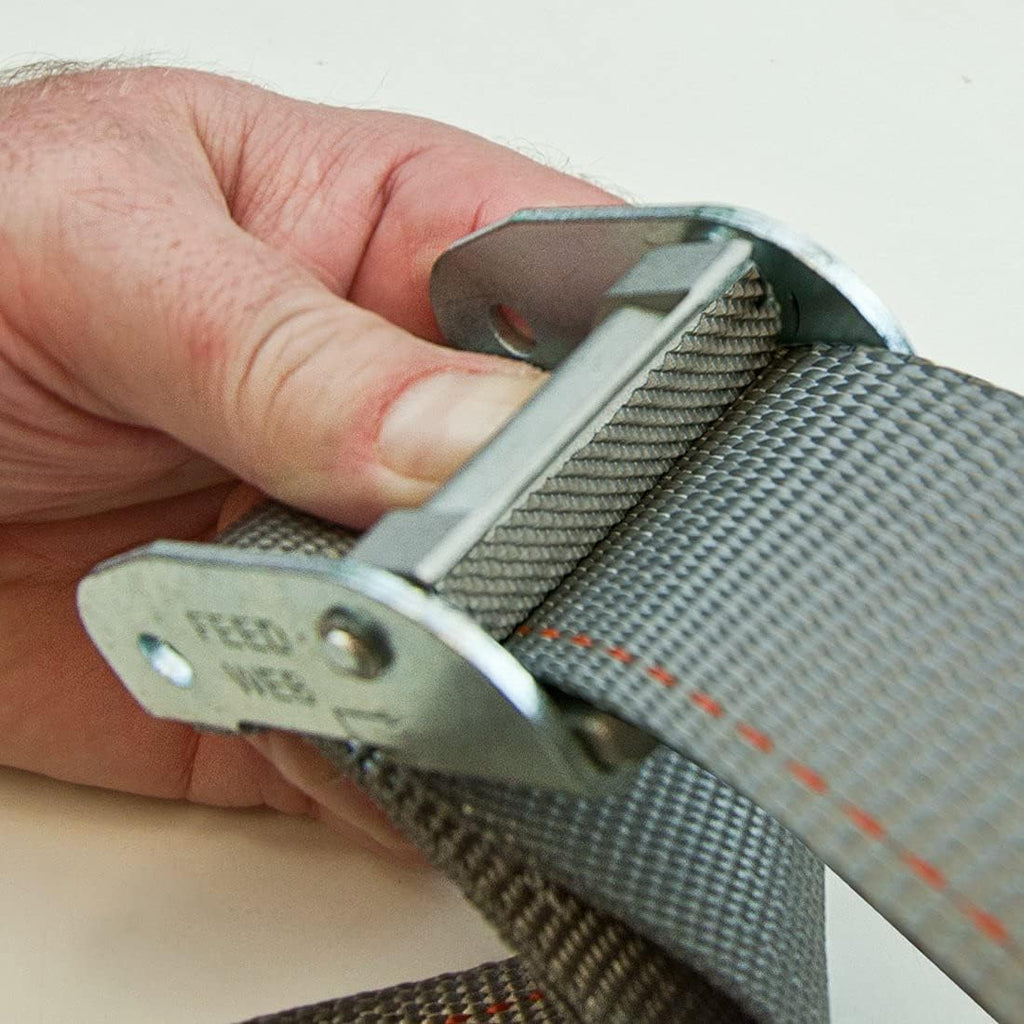 Logistic Strap for E Track, Cam Buckle - 16 Foot, 6 Pack - Gray P505