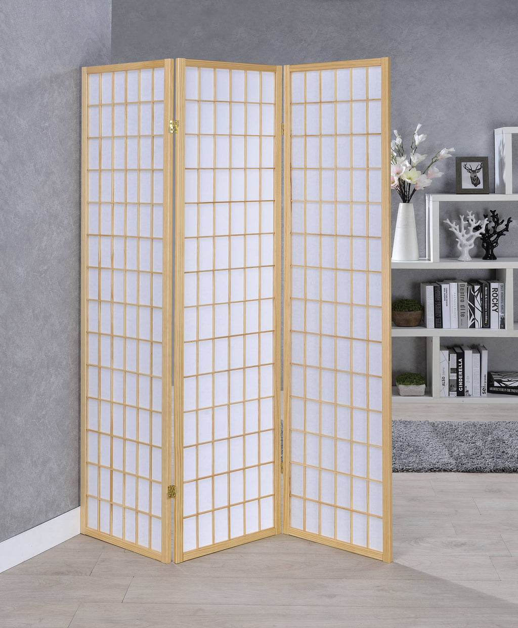 Natural 3 Panel Room Divider Folding Screen F2516