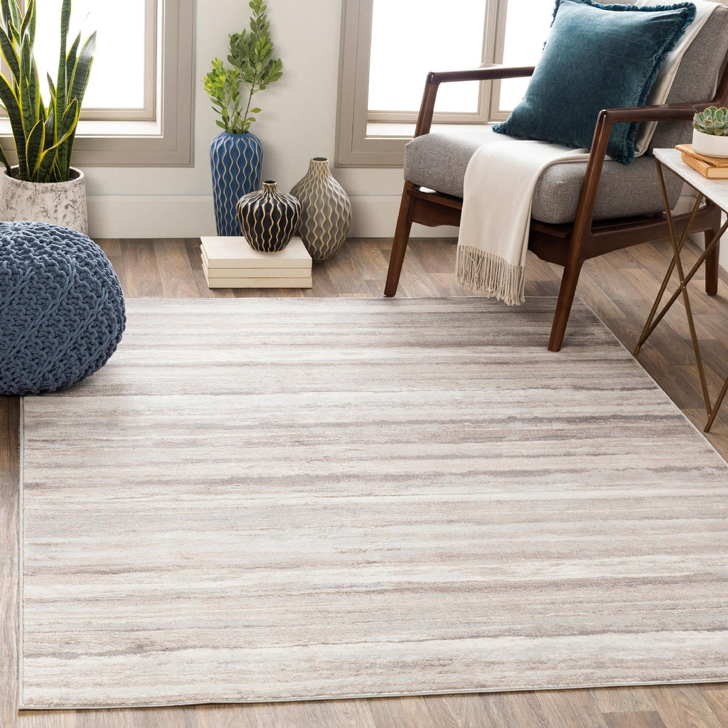 7x9 Medium Gray Area Rug U2528