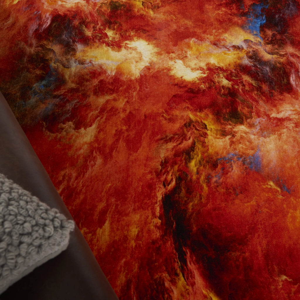 Abstract Red Flame Area Rug R67098