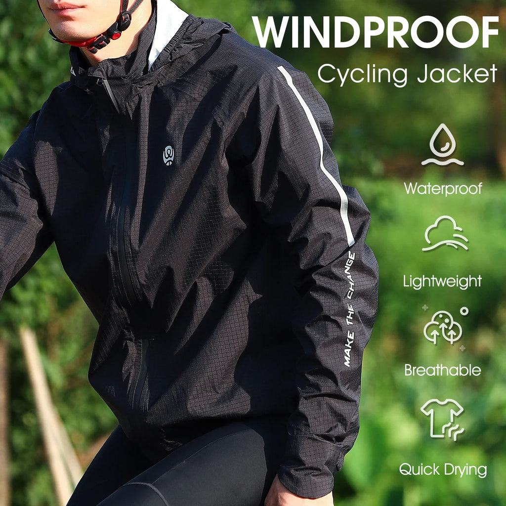 Black Windproof Cycling Jacket S10587