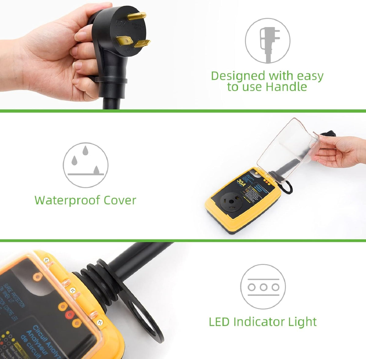 30 Amp RV Surge Protector with Waterproof Cover R20993