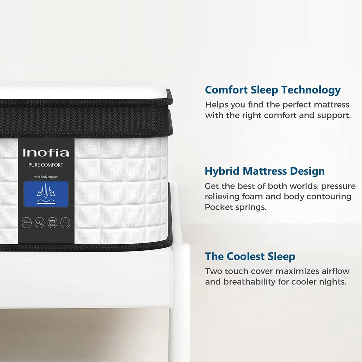 10 inch Hybrid Twin Size Memory Foam Mattress D6922