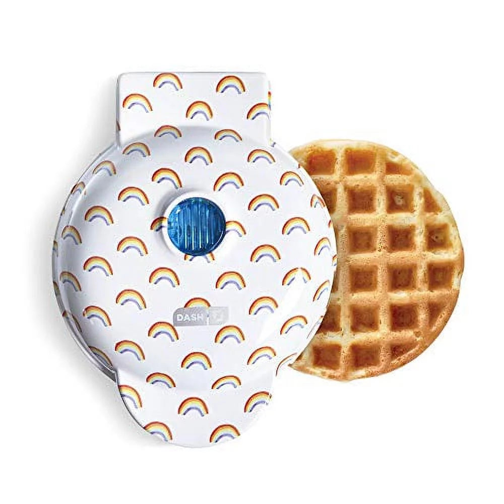 Mini Waffle Maker Machine, 4 Inch, White Rainbow B1301