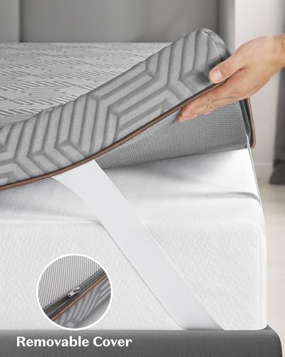 4 Inch Queen Gel Memory Foam Mattress Topper with Removable Cover F52733