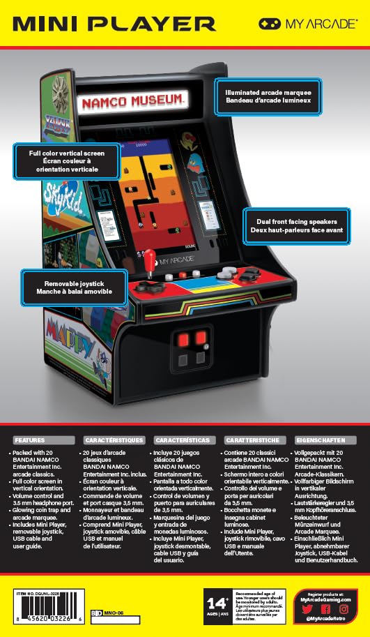 10 Inch Mini Arcade Machine Cabinet with 35 Retro Games N52300