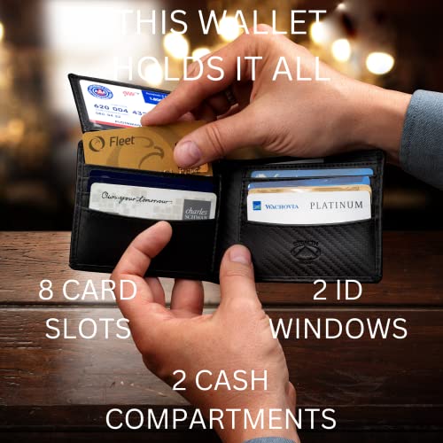 Leather Bifold Wallet with ID Window and RFID Blocking T4713
