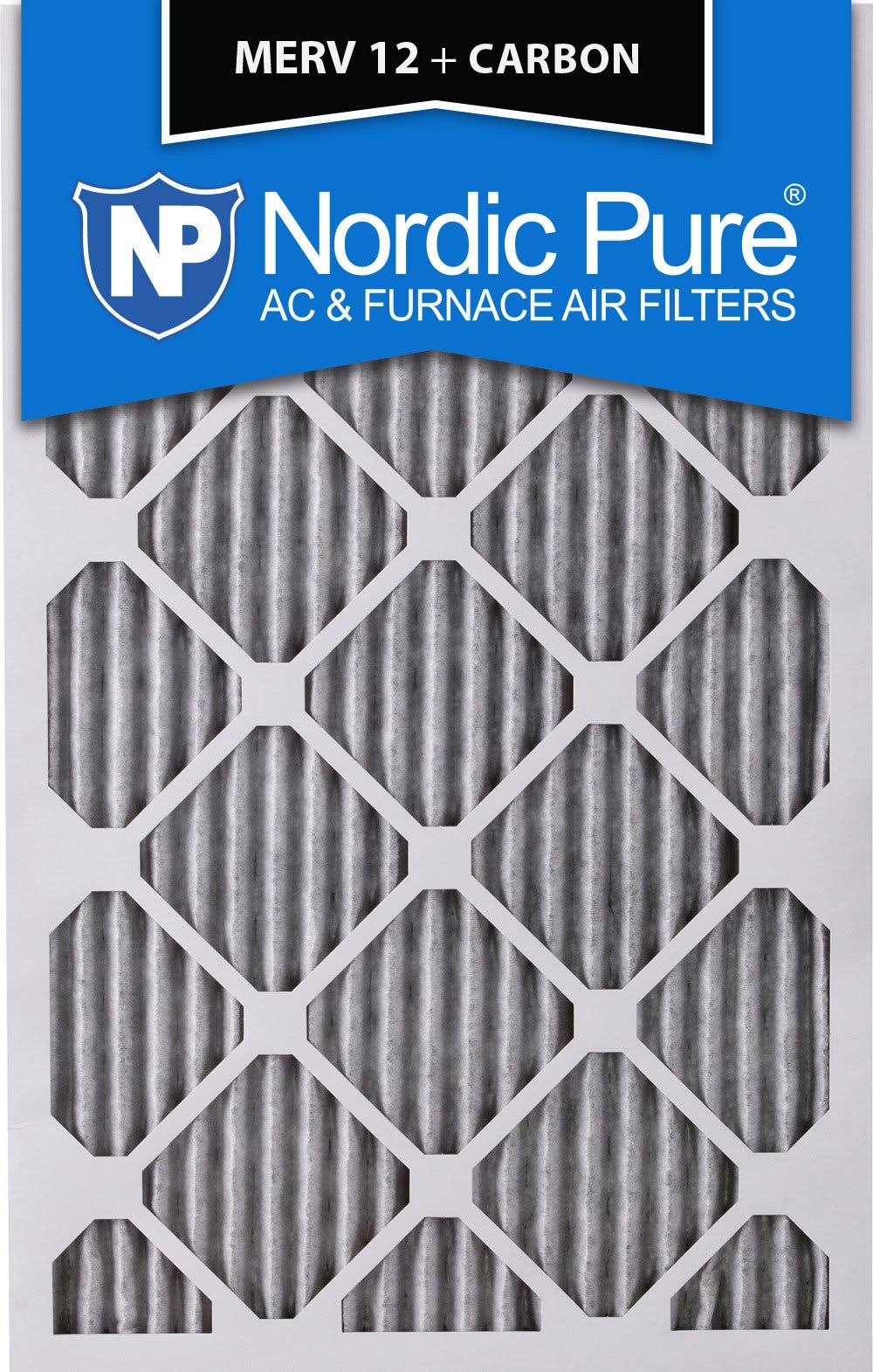 14x25x1 MERV 12 Pleated Carbon AC Furnace Air Filters 12 Pack S1506