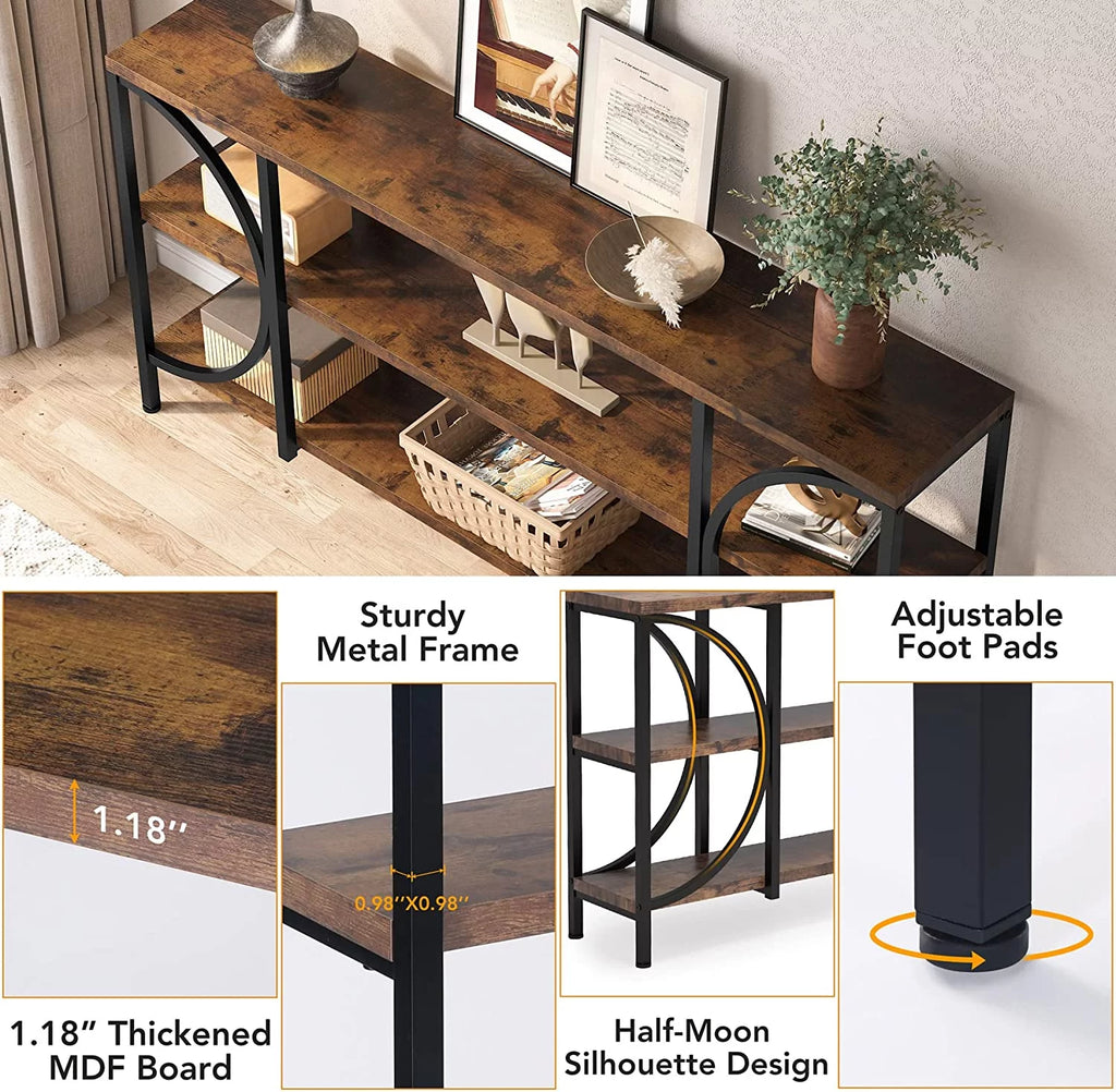 70.9 Inch 3 Tier Console Table with Shelves E8251
