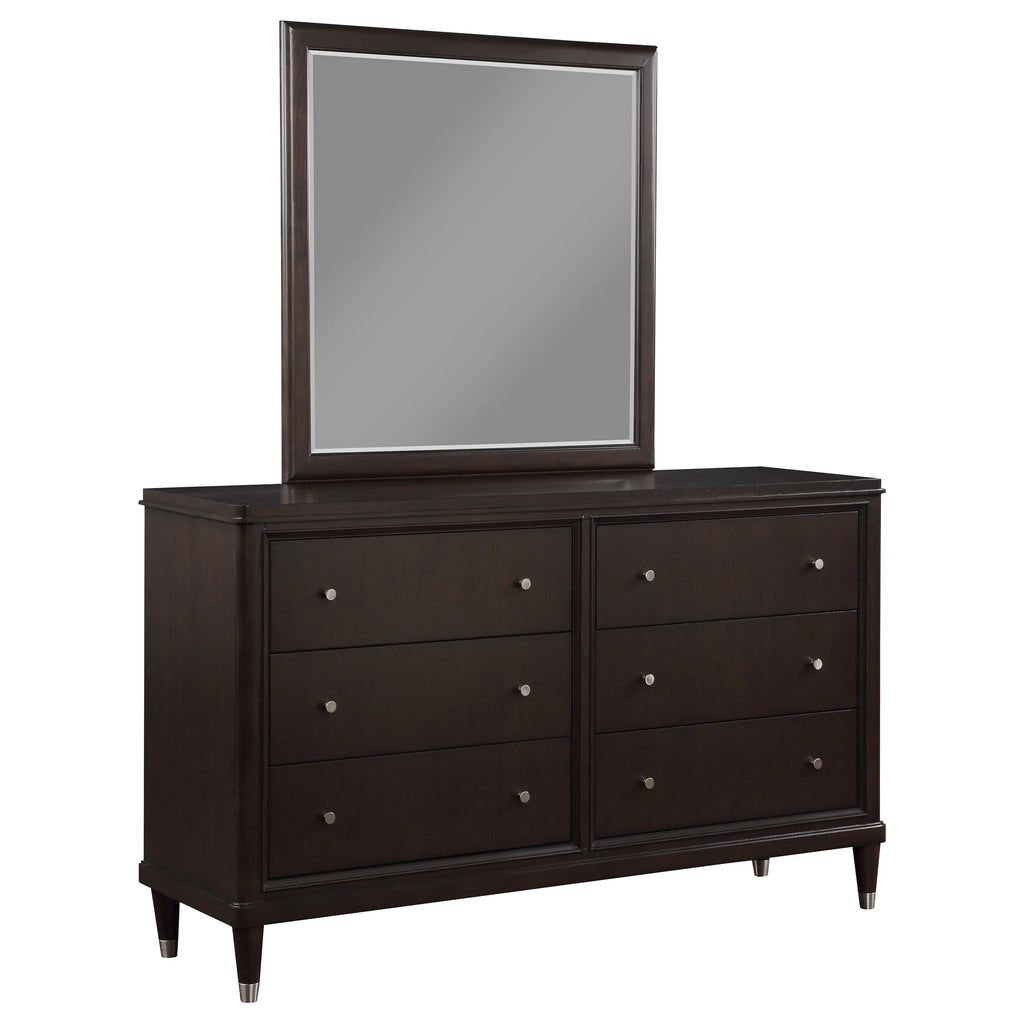 Brown 6-drawer Dresser with Mirror M728