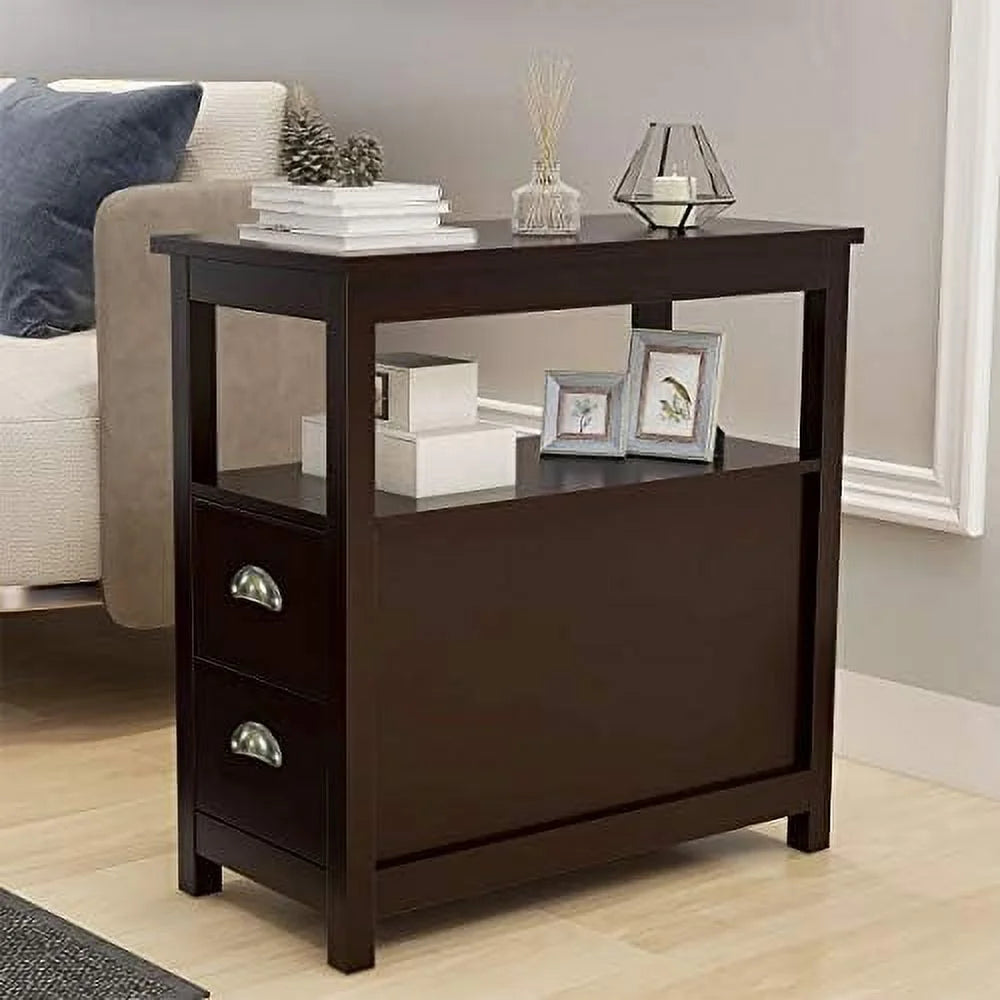 End Table with 2 Drawer and Open Nightstand M2419