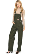 Baggy Straight Leg Twill Overalls M1429