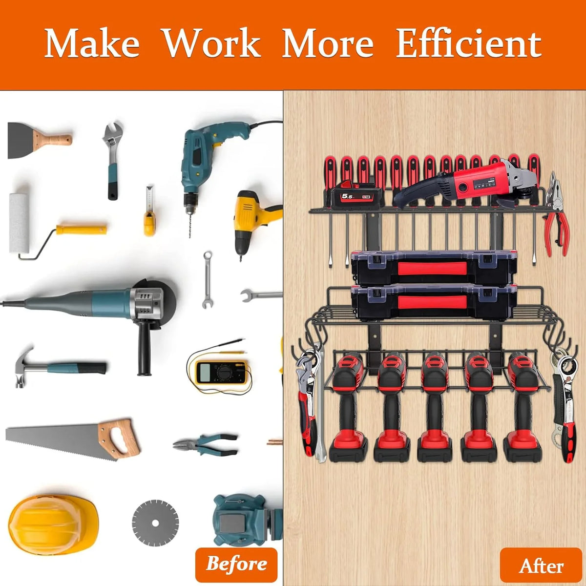 Adjustable Heavy Duty Metal Power Tool Organizer D847