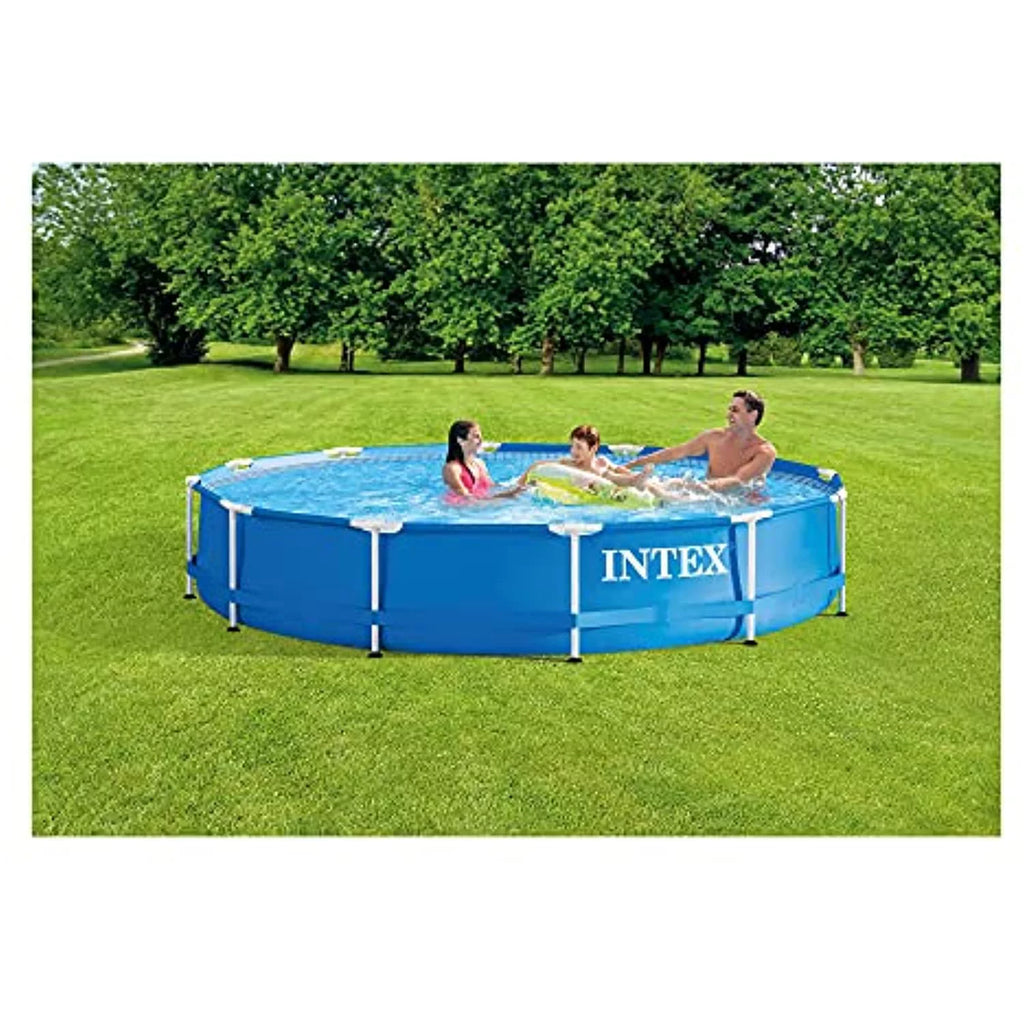 12 Ft x 30 Inches Metal Frame Above Ground Swimming Pool with Filter & Cover I5877