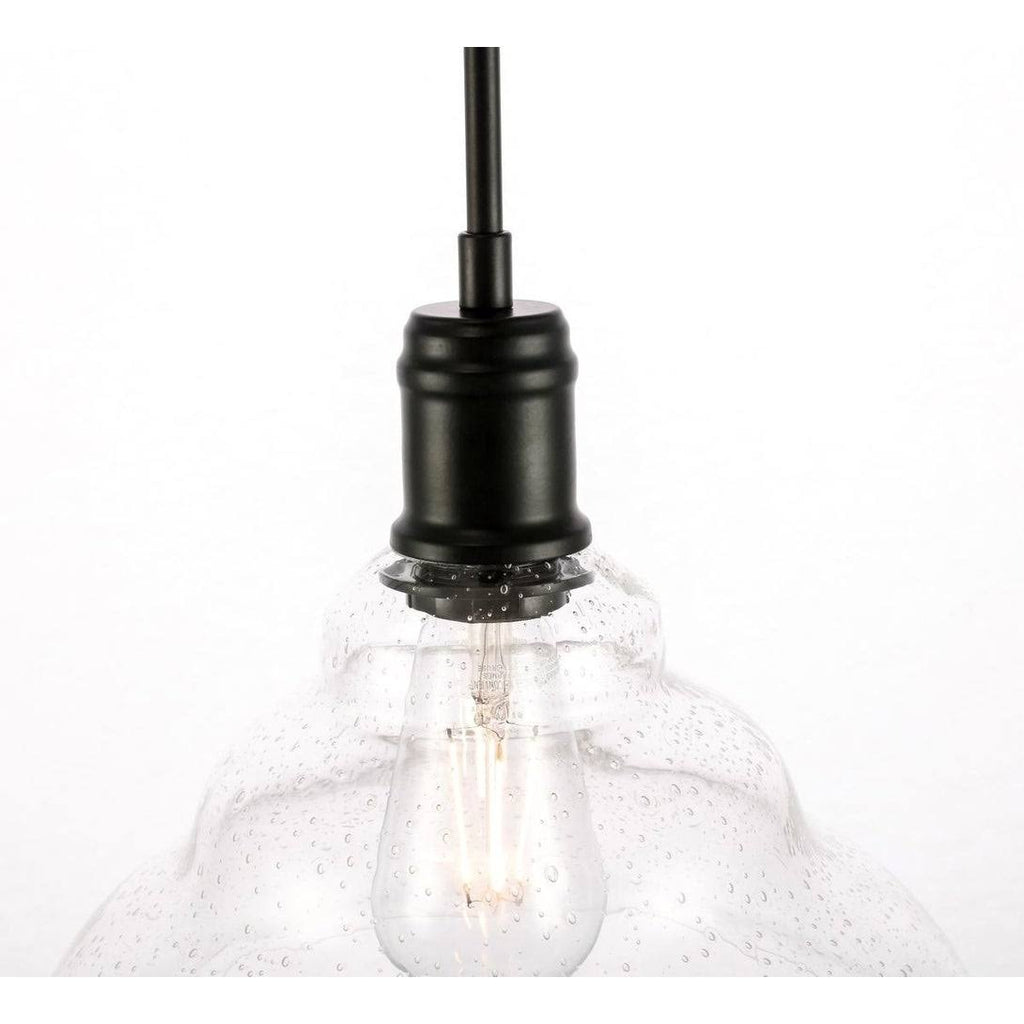 Black Seeded Glass 1-Light Table Lamp V371103