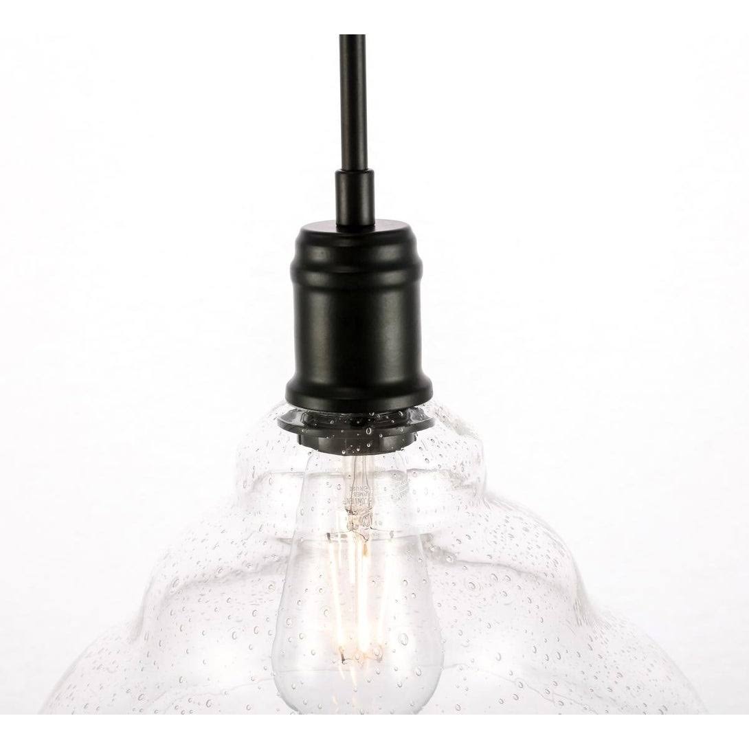 Black Seeded Glass 1-Light Table Lamp V371103