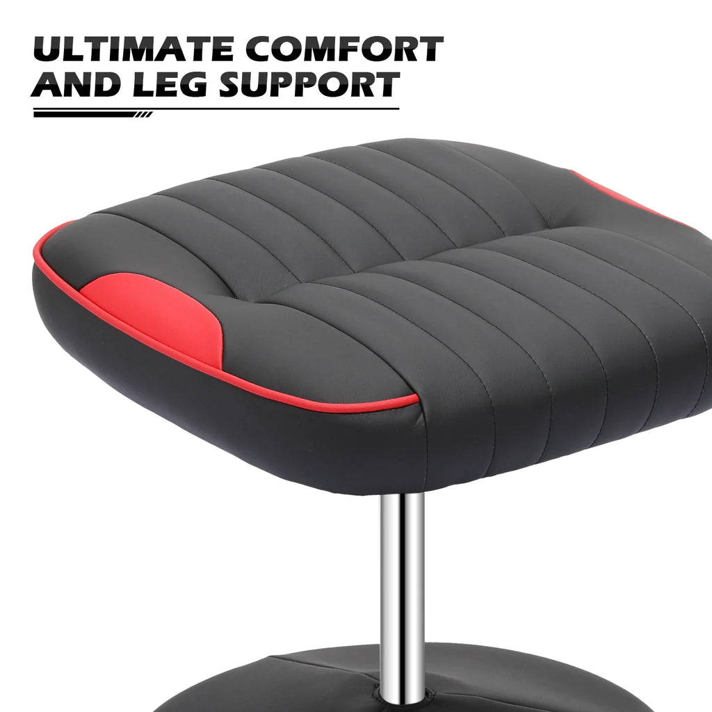 Red Adjustable Upholstered Swivel Recliner with Ottoman E99960