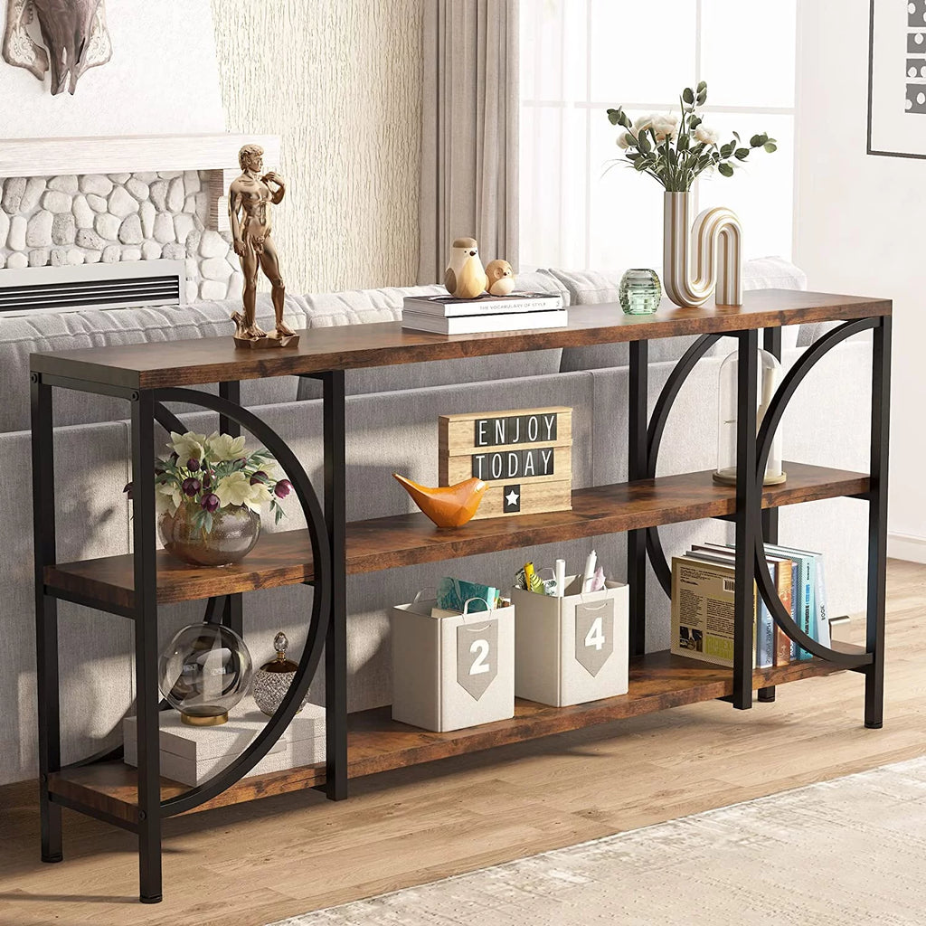 70.9 Inch 3 Tier Console Table with Shelves E8251