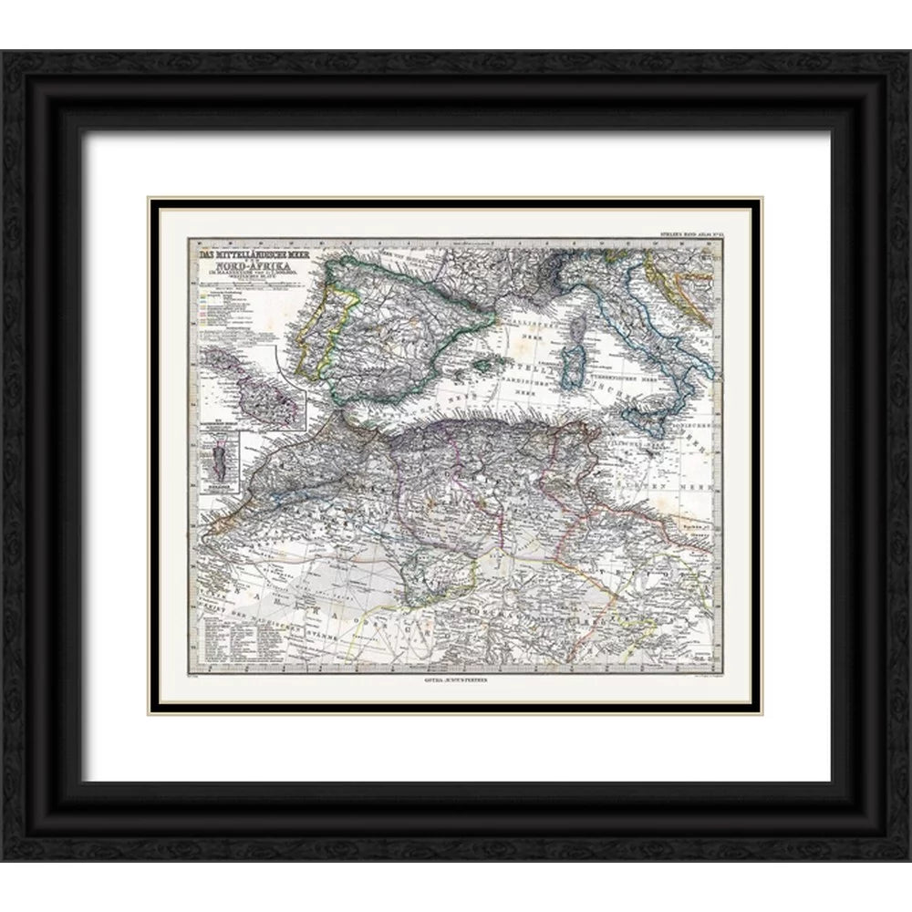 Black Ornate Wood Framed Art Print B337