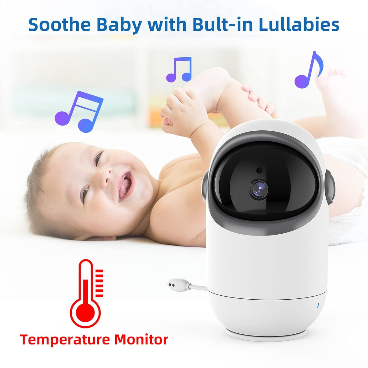 Video Baby Monitor with Camera and Audio, Two-Way Audio, Night Vision F922