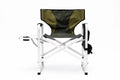 Padded Folding Outdoor Chair with Side Table and Storage Pockets, Lightweight Oversized Directors Chair, Green I745432