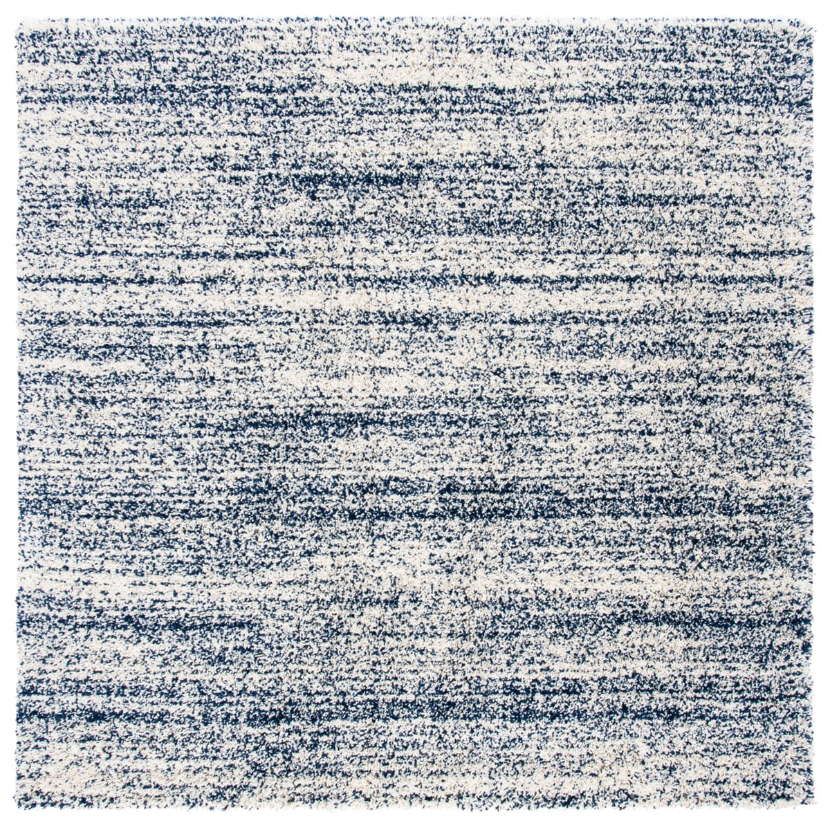 Ivory/Navy Striped Shag Area Rug Y333