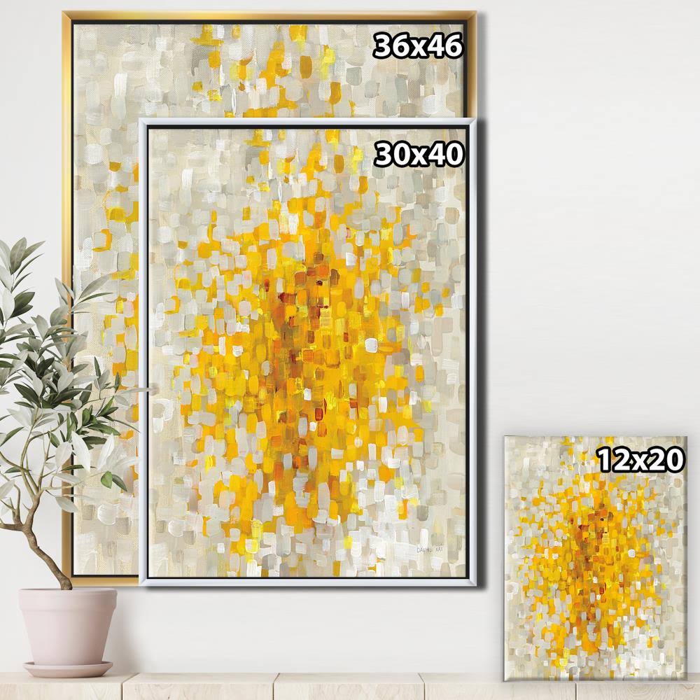 Yellow Explosion Blocks Framed Canvas, 16 inch x 32 inch B36293