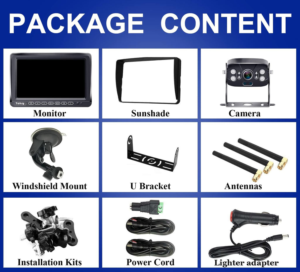 7 Inch HD 1080P Wireless Backup Camera with DVR Monitor W649819