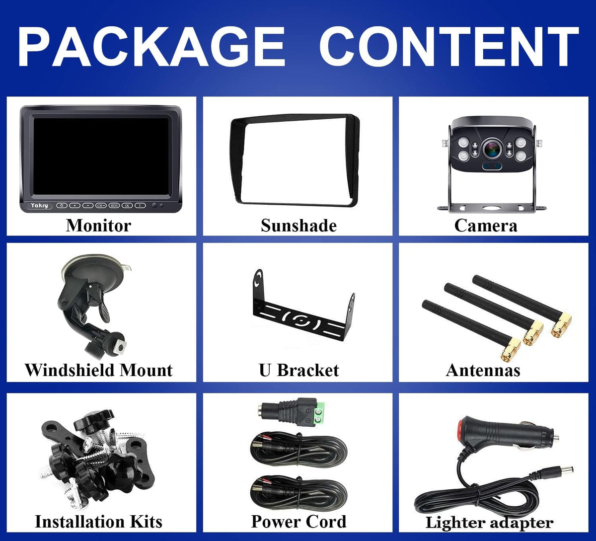 7 Inch HD 1080P Wireless Backup Camera with DVR Monitor W649819