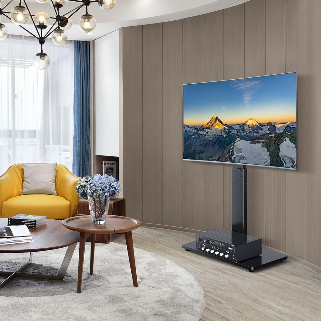 Black Swivel Floor TV Stand for 32-65 inch TVs, VESA 600x400mm W9706