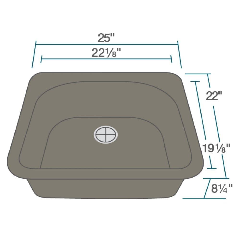 Quartz Granite Drop-in Kitchen Sink with Flange F616010