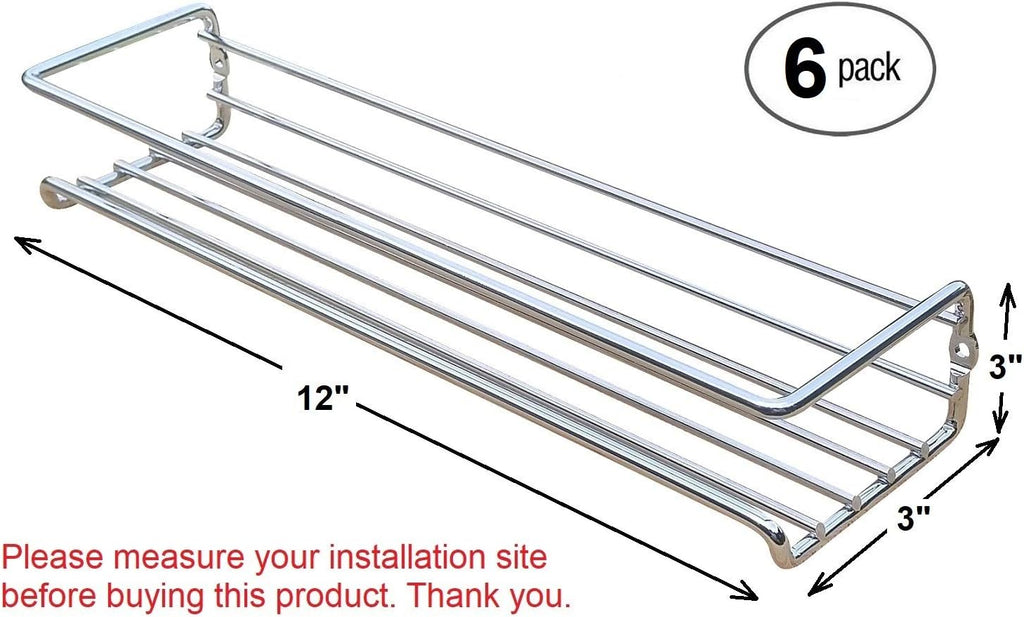 6 Pack Wall Mount Spice Rack Organizer for Cabinet, 12 x 3 x 3 inches O373756