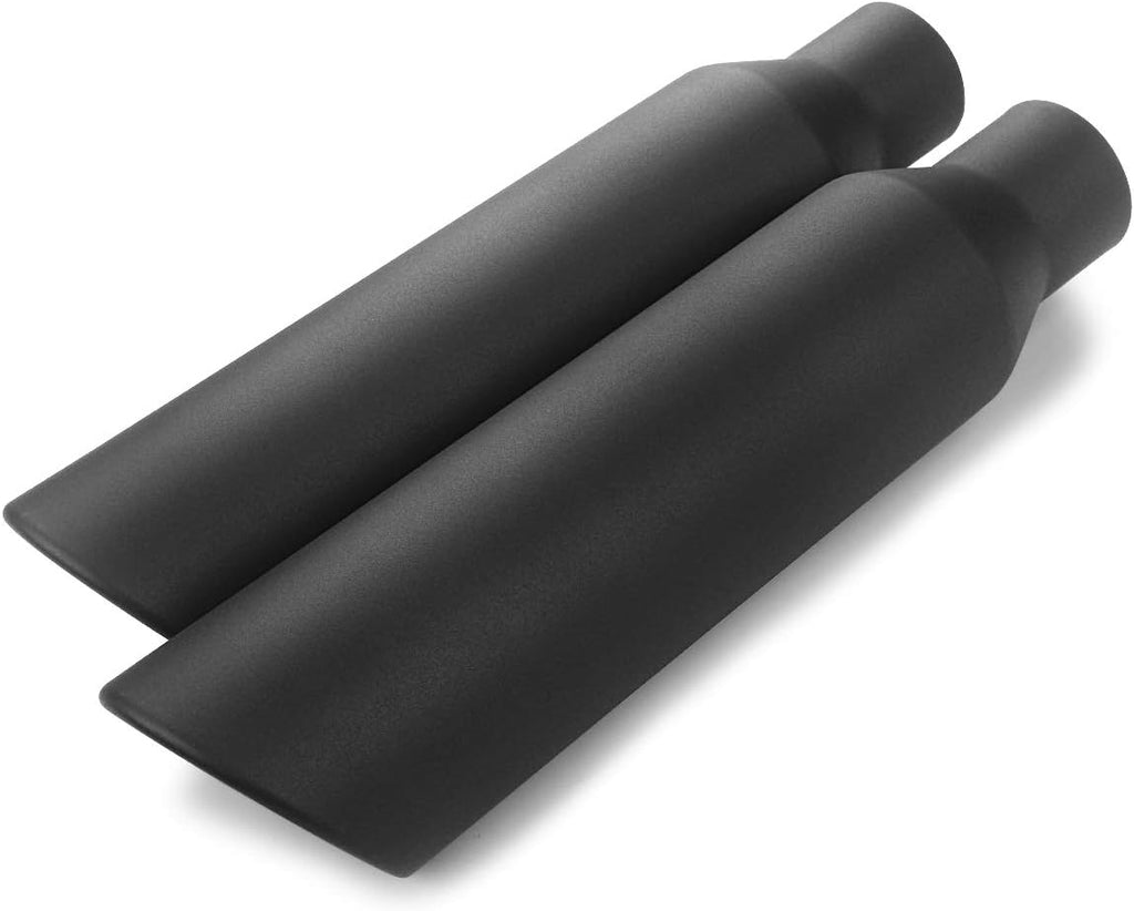 Black Coated Stainless Steel Exhaust Tip 2.5" Inlet to 4" Outlet 17" Long Pack of 2 T112899