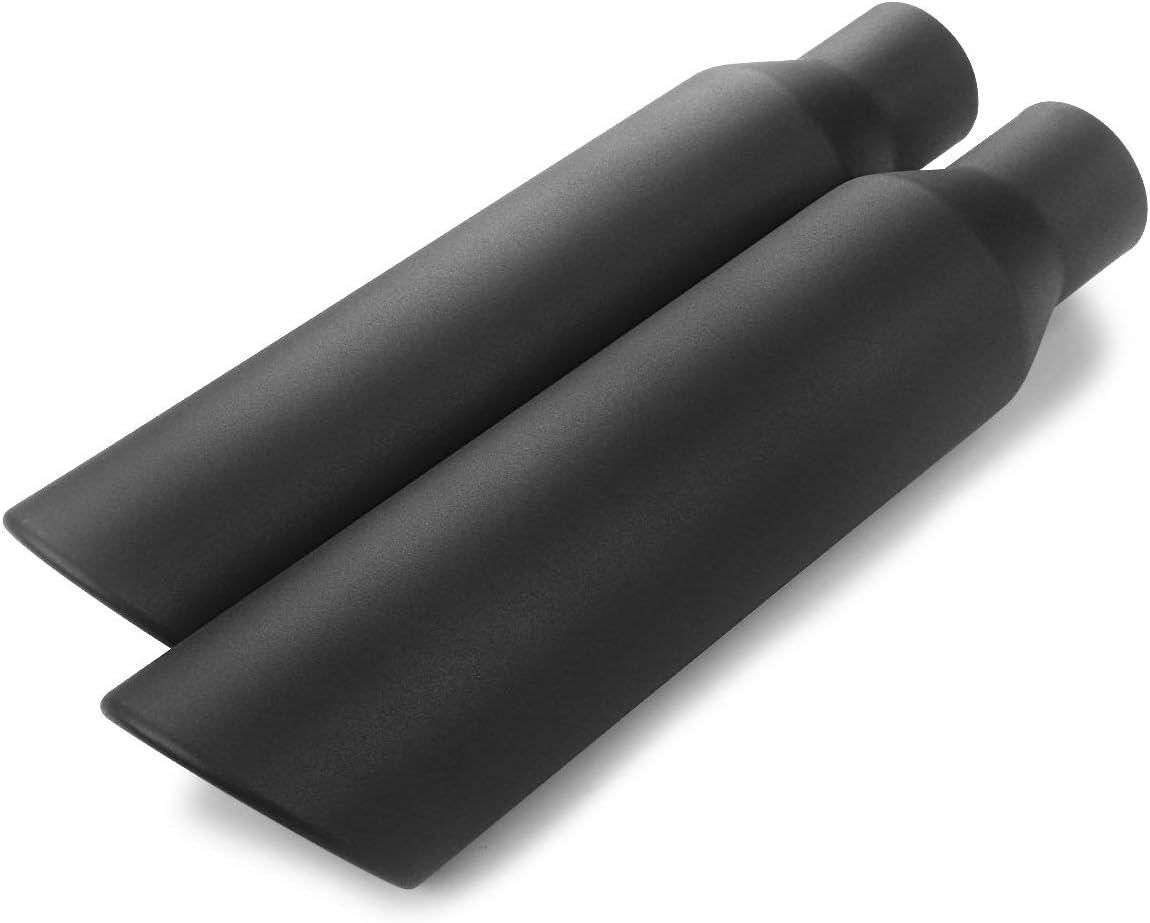 Black Coated Stainless Steel Exhaust Tip 2.5" Inlet to 4" Outlet 17" Long Pack of 2 T112899