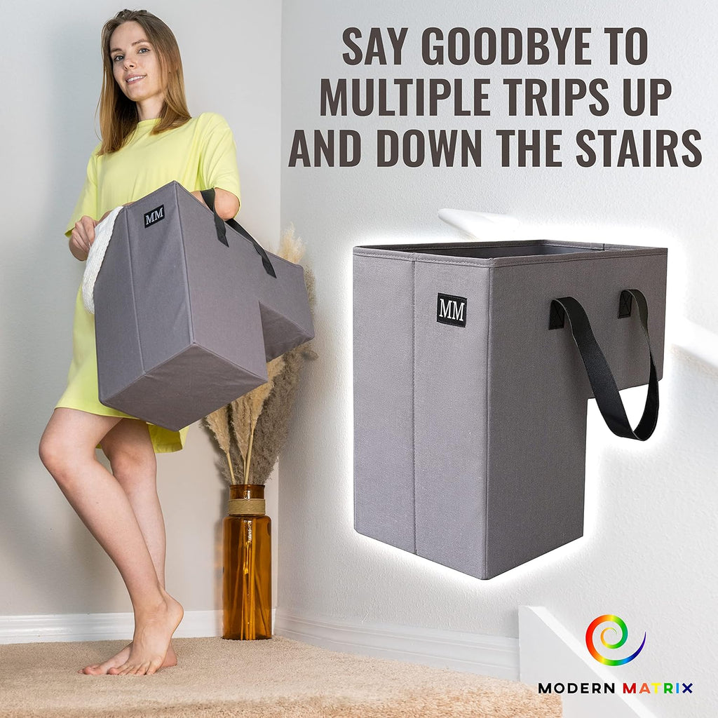 Stair Basket with Leather Handles R871