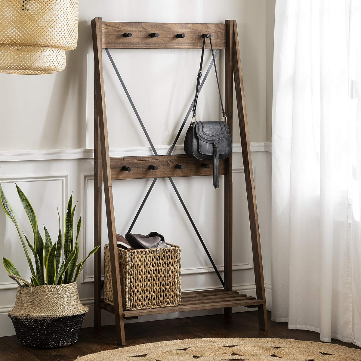 4 Shelves Brown Wood Bookcase B186