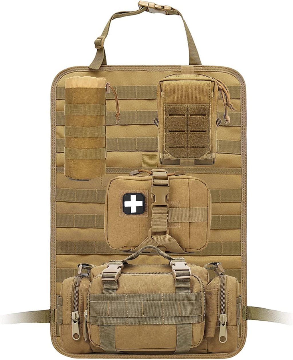 Black Molle Tactical Seat Back Organizer Car Seat Covers X676932