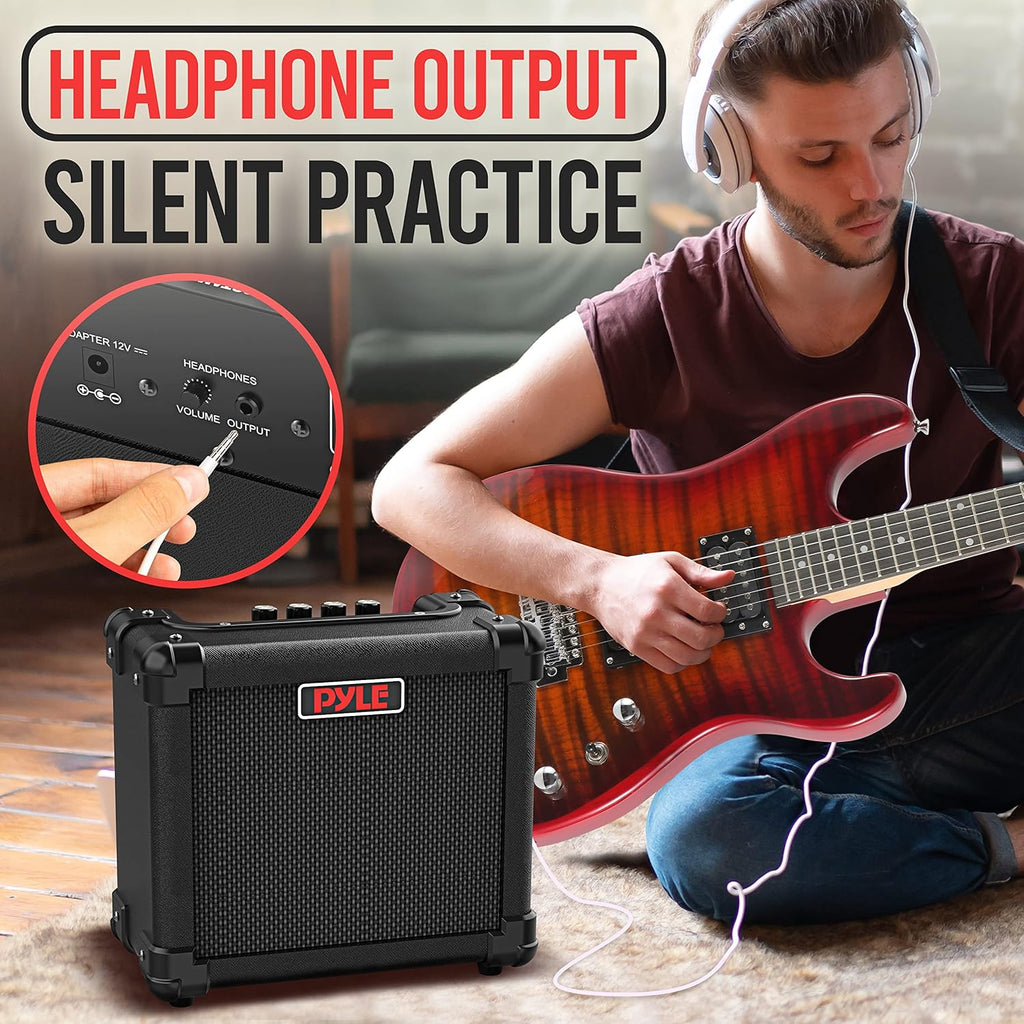 Portable 10 Watt Mini Electric Guitar Amplifier with 5-Inch Speaker, Pack of 2 F875595