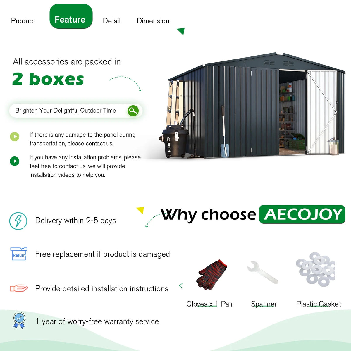 10' x 12' Gray Metal Storage Shed M27935