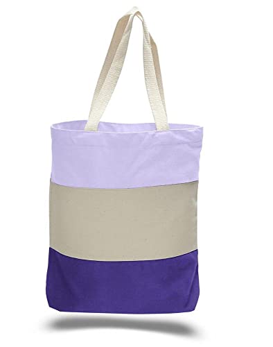 Tricolor Heavy Canvas Tote Bag Set of 6 K945716