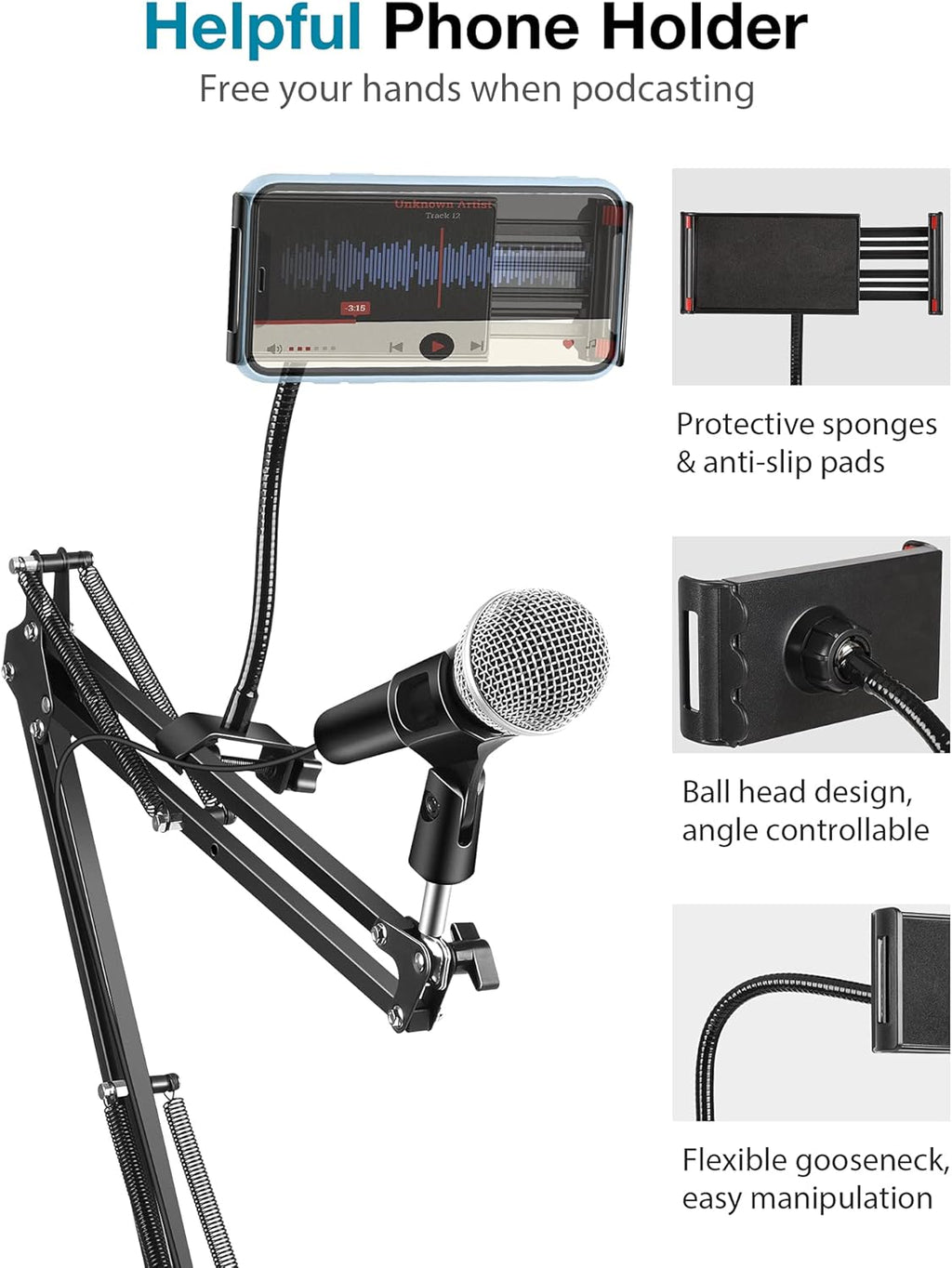 Boom Scissor Arm Microphone Stand with Shock Mount, Pack of 2 L270901