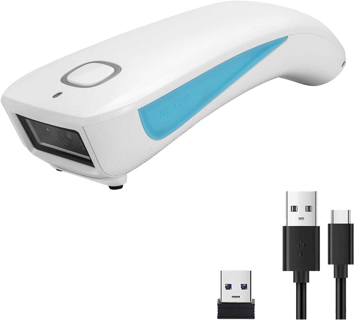Mini Wireless 2D QR Barcode Scanner, Bluetooth Portable Pocket Small 1D 2D Bar Code Reader, White S694