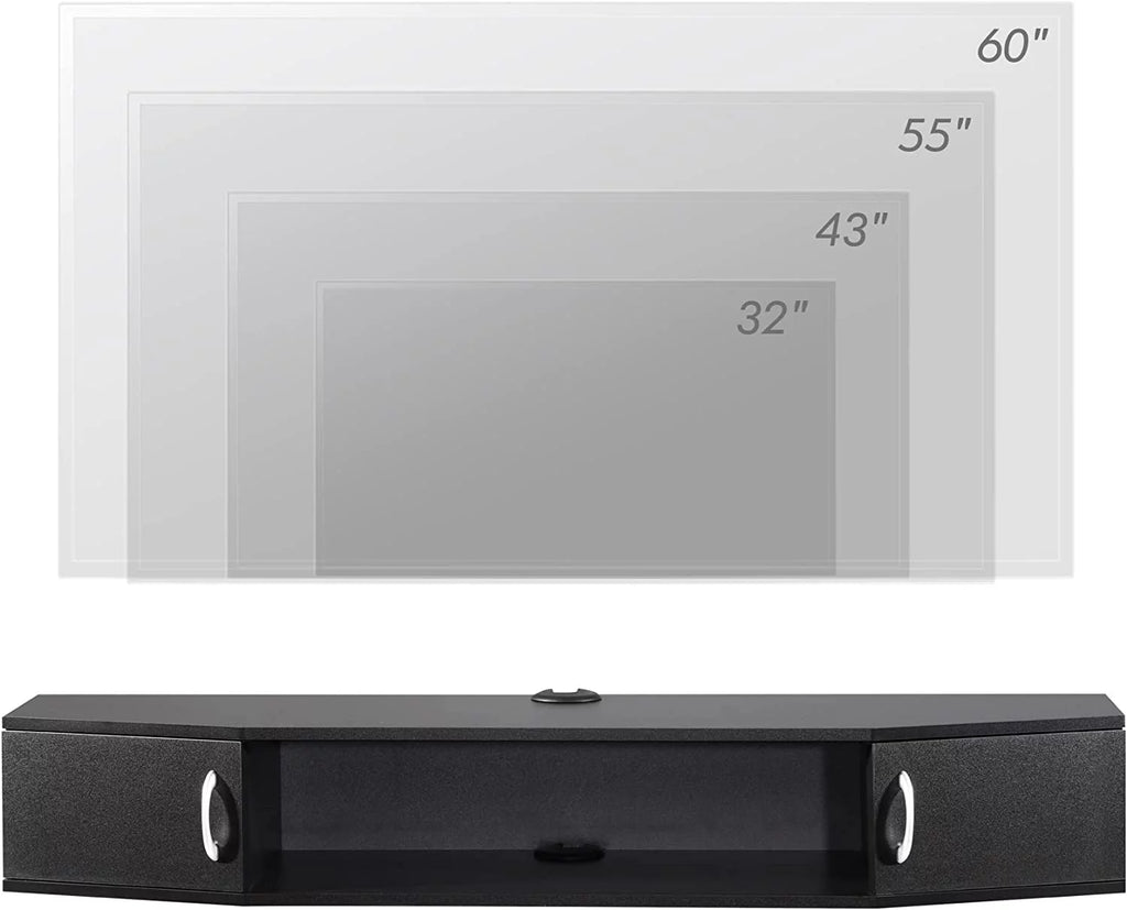 Floating TV Stand with LED Lights and Storage Cabinets P198