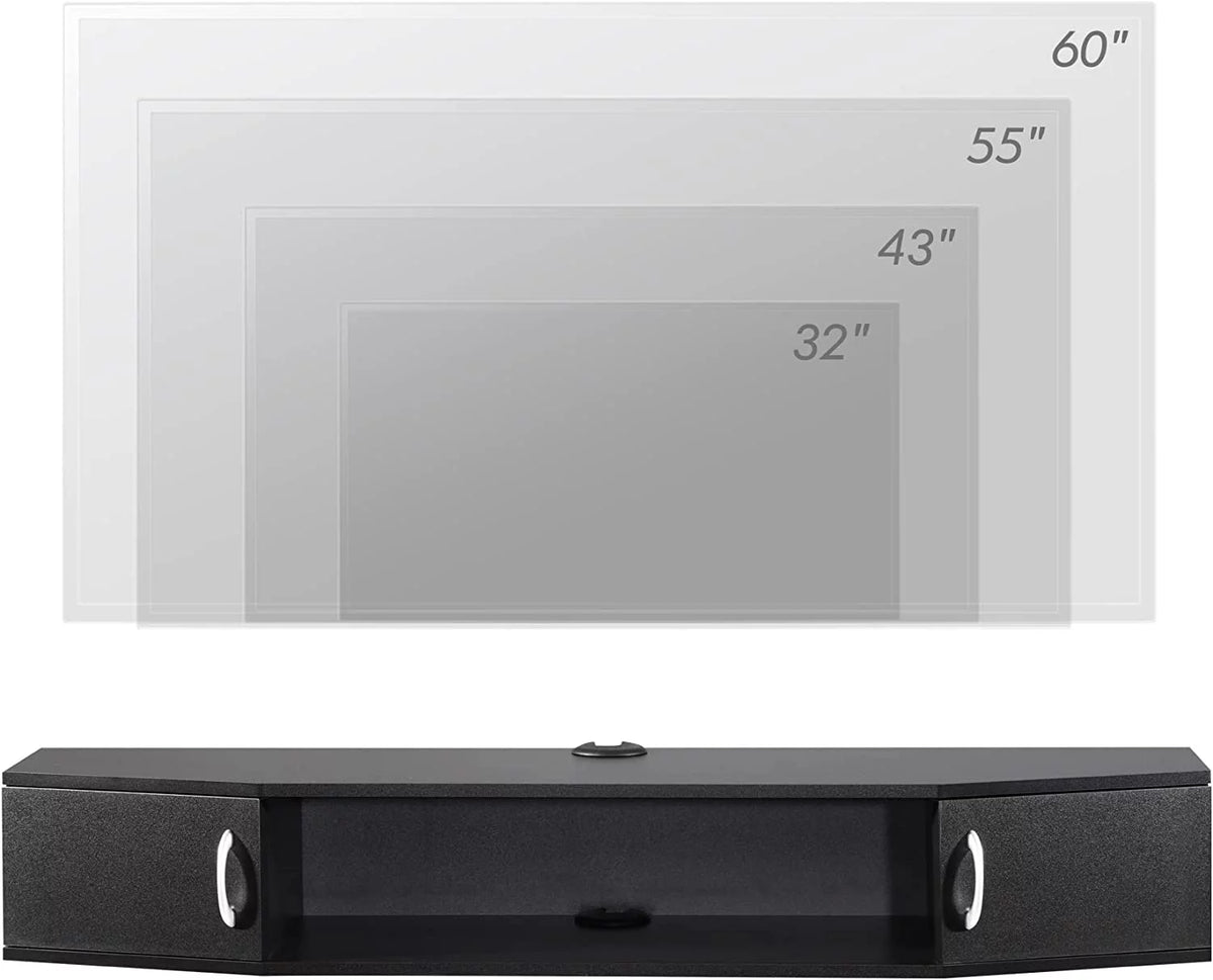 Floating TV Stand with LED Lights and Storage Cabinets P198