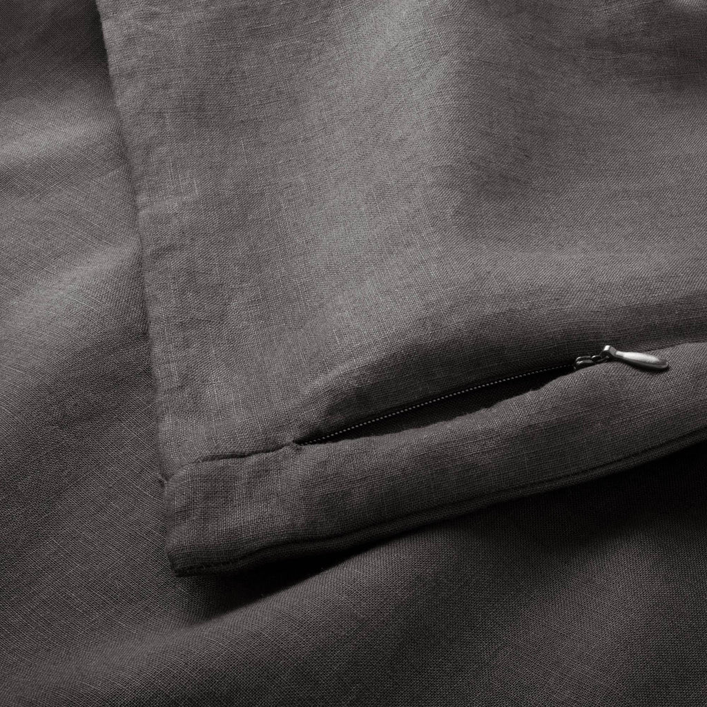 Washed Black Linen Duvet & Sham Set B32357