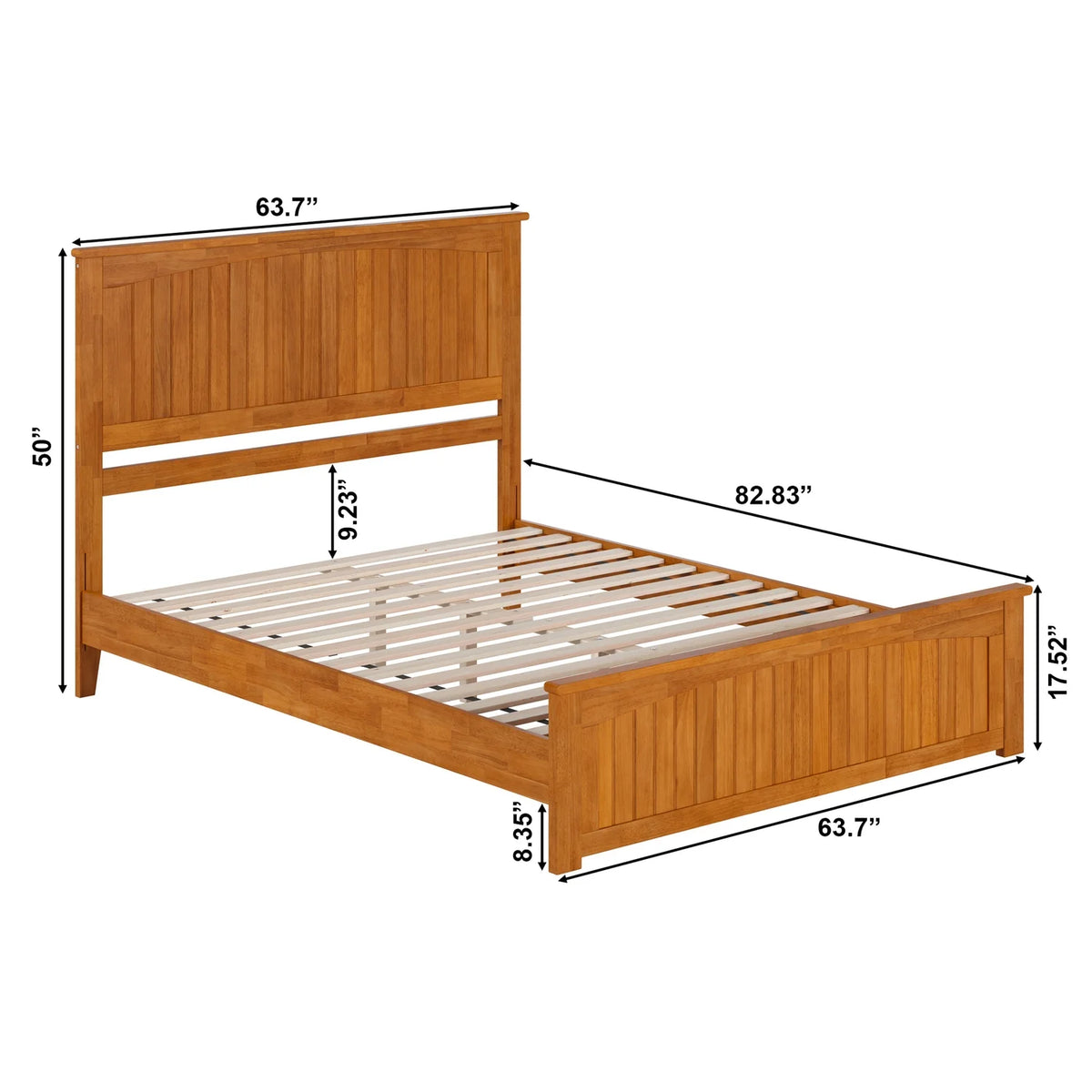 Queen Solid Wood Low Profile Platform Bed with Footboard K996