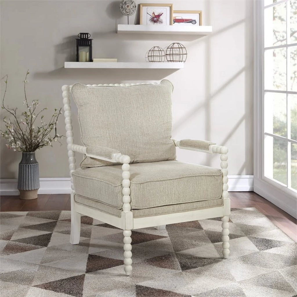 Linen White Fabric Chair K131
