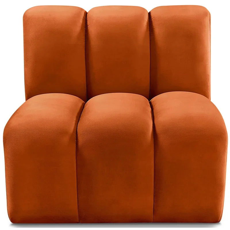 Cognac Velvet Straight Chair U52698