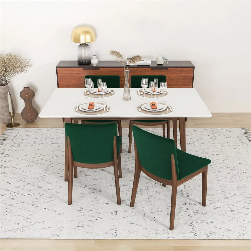 Solid Wood Walnut Dining Table and Chair Set of 4 W260